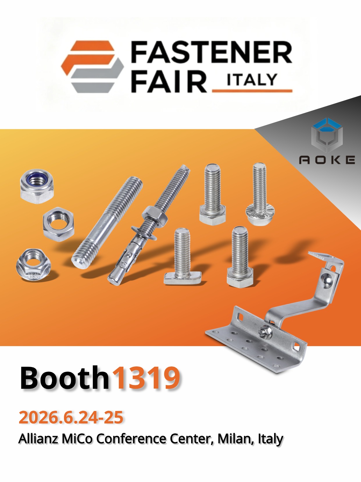 Möt Jiaxing AOKE på Fastener Fair Italy 2026